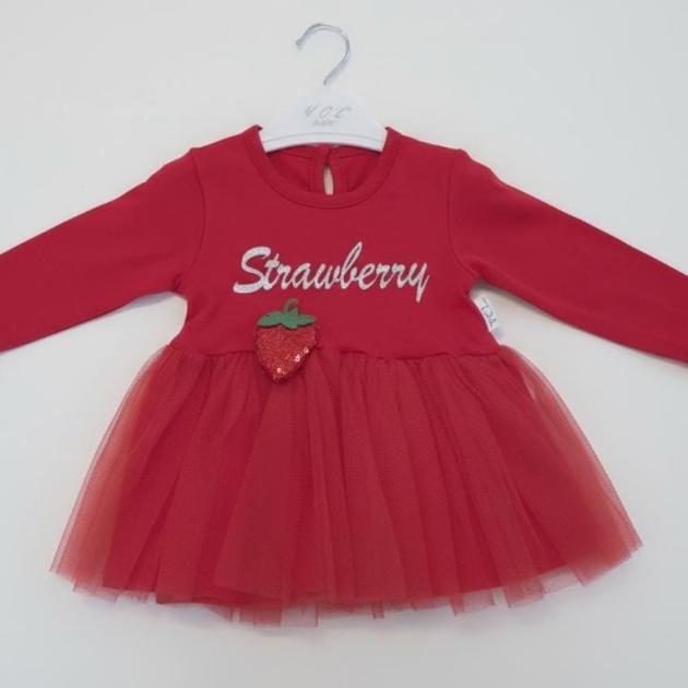 Strawberry yazılı elbise